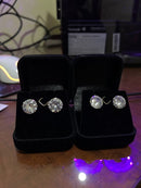 Par de Brincos De Prata 925 Redondo 12mm com Pedra de Zircônia