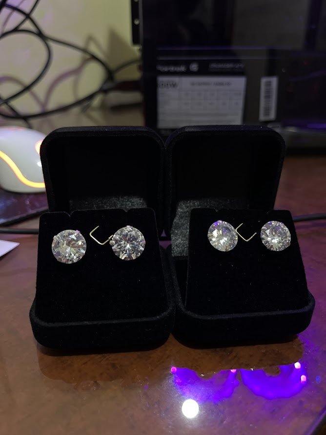 Par de Brincos De Prata 925 Redondo 12mm com Pedra de Zircônia