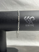 Pulseira 3x1 Fígaro 2mm 21cm Em Prata 925 Legítima + Flanela Mágica