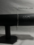 Pulseira 3x1 Fígaro 3mm 21cm Em Prata 925 Legítima + Flanela Mágica