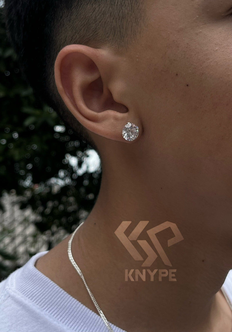 Par de Brincos De Prata 925 Redondo 10mm