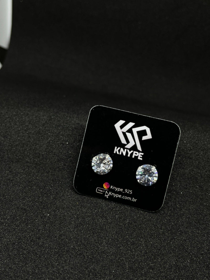 Par de Brincos De Prata 925 Redondo 10mm