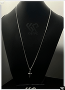 Kit Corrente Grumet Escama de Peixe 2mm 60cm  +Pulseira Escama 2mm +  Pingente de Cruz P +  Flanela Mágica