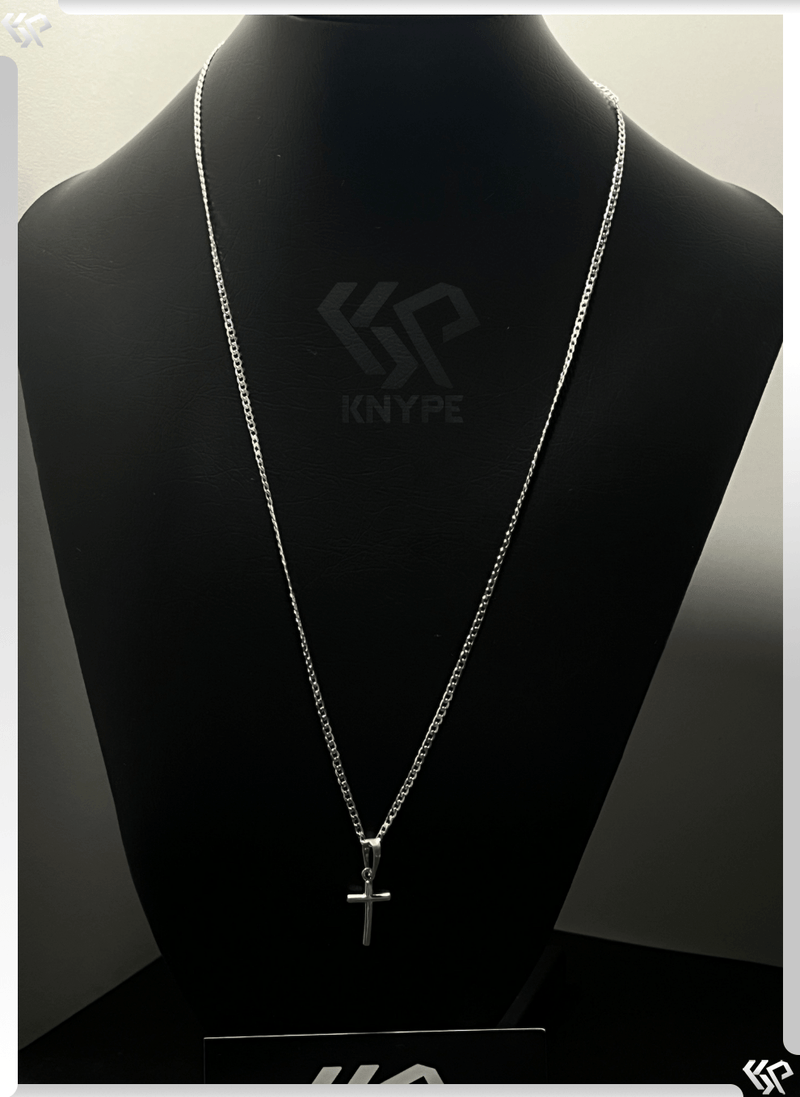 Kit Corrente Grumet Escama de Peixe 2mm 60cm  +Pulseira Escama 2mm +  Pingente de Cruz P +  Flanela Mágica