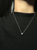 Colar Feminino  Ponto de Luz Coração 6mm 45cm Em prata 925 Legítima