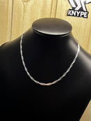 Colar Feminino Trançado Elegance 2 Fios 40cm Em Prata 925 Legítima