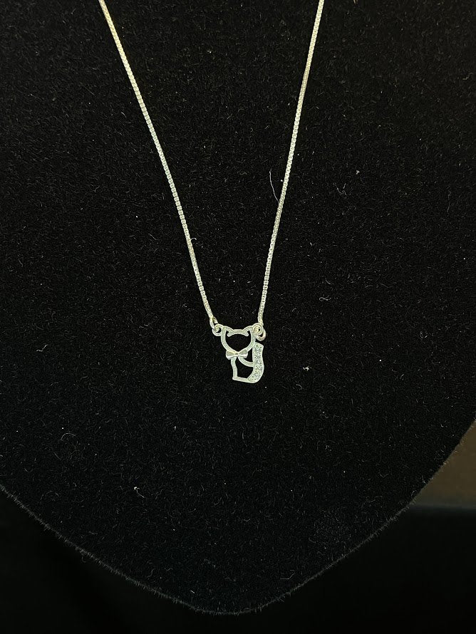 Colar de Luxo Feminino Gatinho 45cm Em Prata 925 Legítima + Flanela Mágica