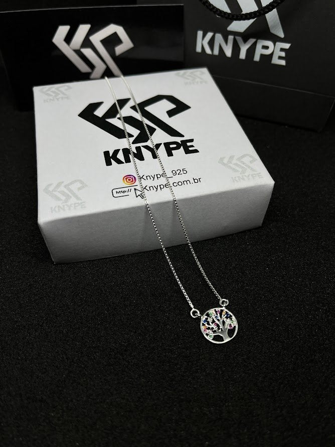 Colar Feminino Árvore 45cm Em Prata 925 Legítima