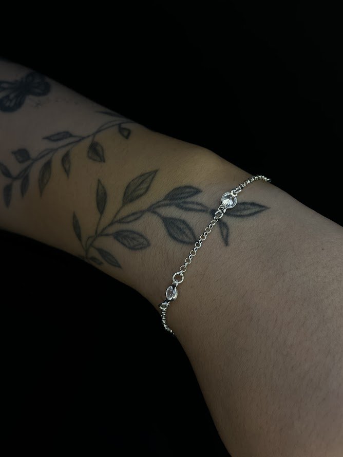 Pulseira de Luxo Feminina 3 Pedras Zirconia Em Prata 925 Legítima + Flanela Mágica