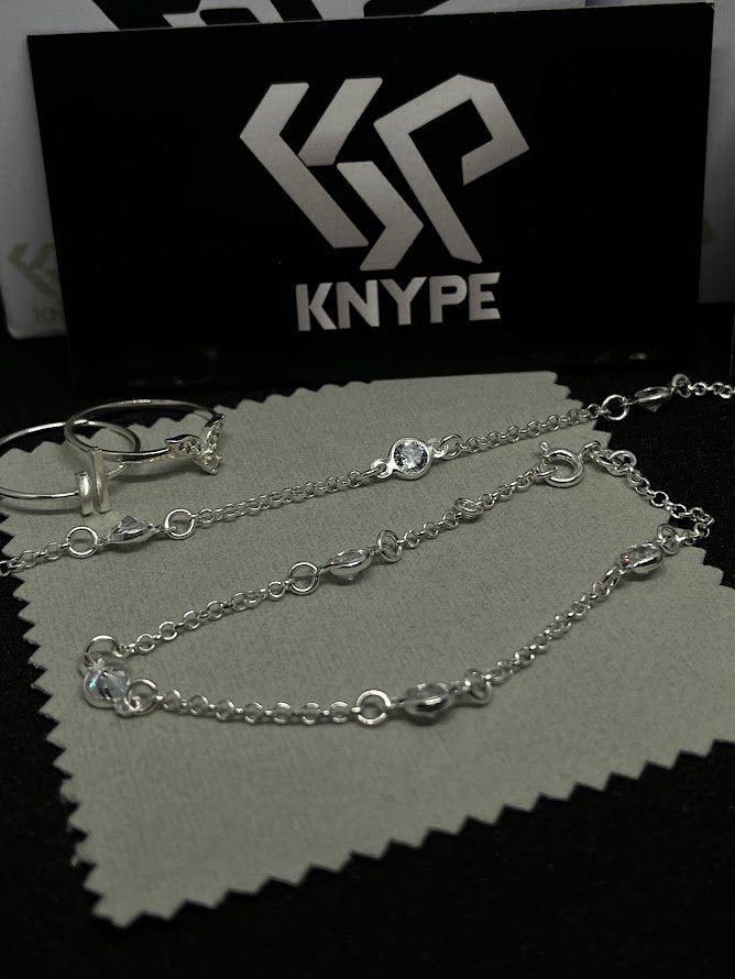 Pulseira de Luxo Feminina 3 Pedras Zirconia Em Prata 925 Legítima + Flanela Mágica