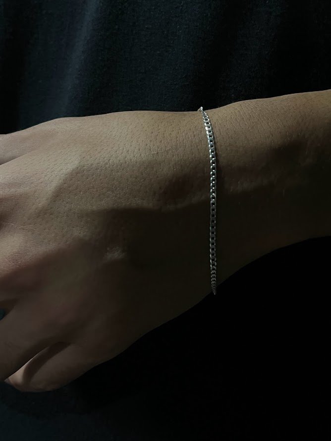 Pulseira Grumet Escama de Peixe 2mm 21cm Em Prata 925 Legítima + Flanela Mágica