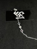 Pulseira Feminina 3 Corações Coloridos Em Prata 925 Legítima + Flanela Mágica