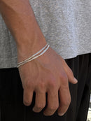 Pulseira Grumet Escama Dupla 3mm 21cm Em Prata 925 Legítima + Flanela Mágica