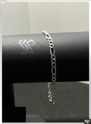 Pulseira 3x1 Fígaro 5mm 21cm Em Prata 925 Legítima + Flanela Mágica