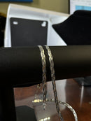Pulseira Feminina Trançado Elegance 3 Fios em Prata 925 legitima + Flanela Mágica