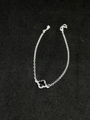 Pulseira Feminina 1 Trevo Preta Inspired Van Cleef  Em Prata 925 Legítima