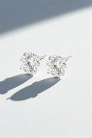 Par de Brincos De Prata 925 Redondo 12mm com Pedra de Zircônia