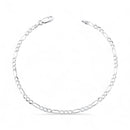 Pulseira 3x1 Fígaro 2mm 21cm Em Prata 925 Legítima + Flanela Mágica