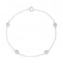 Pulseira de Luxo Feminina 3 Pedras Zirconia Em Prata 925 Legítima + Flanela Mágica