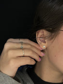 Par de Brincos  Coração 6mm com Pedra de Zircônia