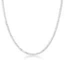 Corrente Grumet Escama de Peixe 2mm 60cm em Prata 925 Legitima + Flanela Mágica