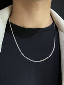 Corrente Grumet Escama de Peixe 2mm 60cm em Prata 925 Legitima + Flanela Mágica