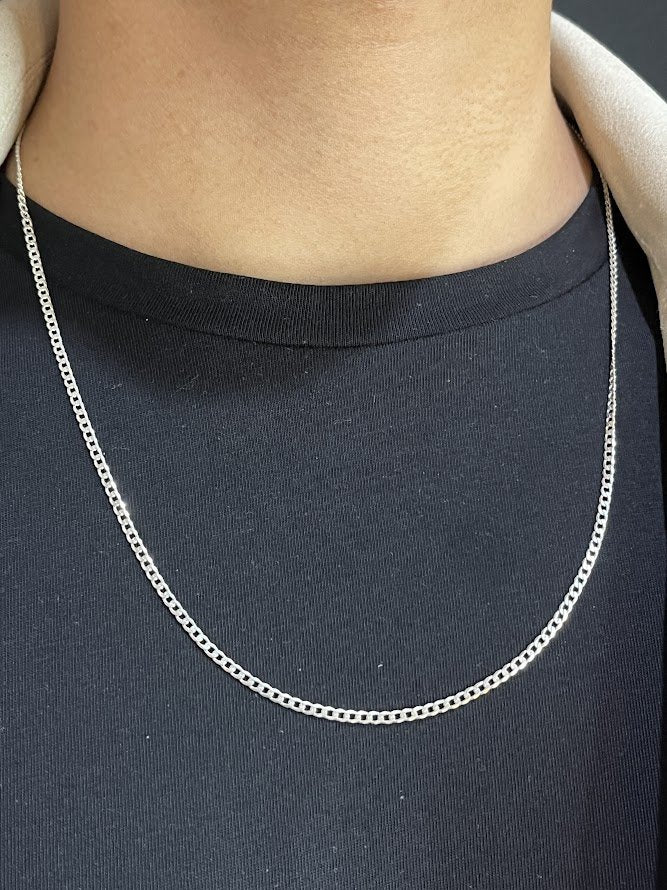 Corrente Grumet Escama de Peixe 2mm 60cm em Prata 925 Legitima + Flanela Mágica