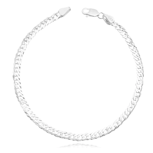 Pulseira Grumet Escama Dupla 3mm 21cm Em Prata 925 Legítima + Flanela Mágica