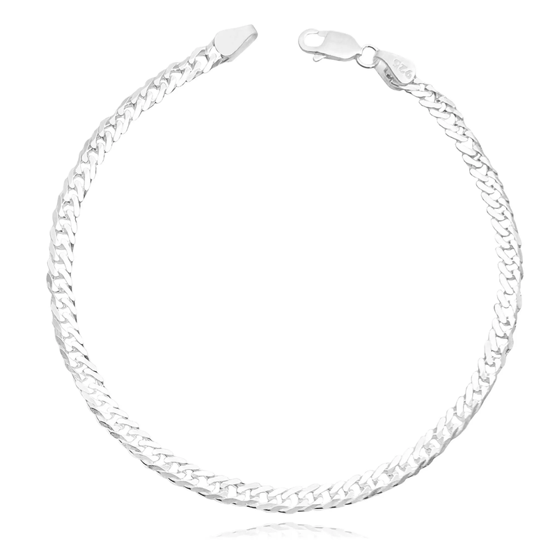 Pulseira Grumet Escama Dupla 3mm 21cm Em Prata 925 Legítima + Flanela Mágica