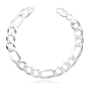 Pulseira 3x1 Fígaro 9mm 21cm Em Prata 925 Legítima + Flanela Mágica