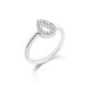 Anel Feminino Delicado Gota Cravejada Vazada – Prata 925