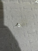 Anel Feminino Delicado Gota Cravejada Vazada – Prata 925