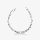 Pulseira Feminina Trançado Elegance 3 Fios em Prata 925 legitima + Flanela Mágica