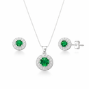 Conjunto Colar + Brincos de Redondo Cravejado Verde Em Prata 925 Legítima + Flanela Mágica (Cópia) (Cópia) (Cópia) (Cópia)