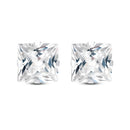 Par de Brincos de Prata 925 Quadrado 10mm com Pedra de Zircônia