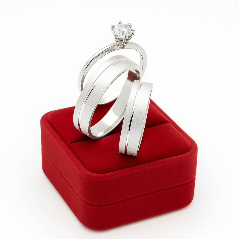 Par de Alianças Knype Harmony 3mm + Gravação de Nomes como Brinde