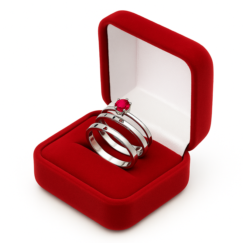 Par de Alianças Knype Rubi 2mm + Gravação de Nomes como Brinde
