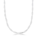 Colar Feminino Trançado Elegance 2 Fios 40cm Em Prata 925 Legítima