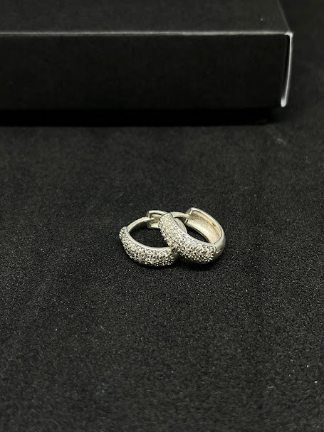 Par de Brincos Argola Cravejada 9mm