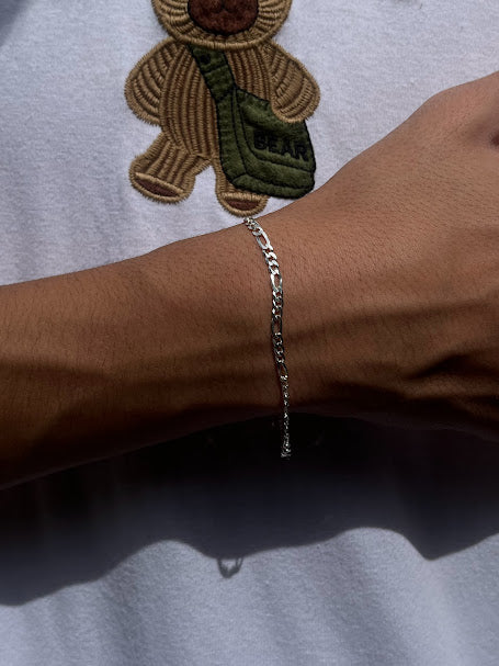 Pulseira 3x1 Fígaro 2mm 21cm Em Prata 925 Legítima + Flanela Mágica