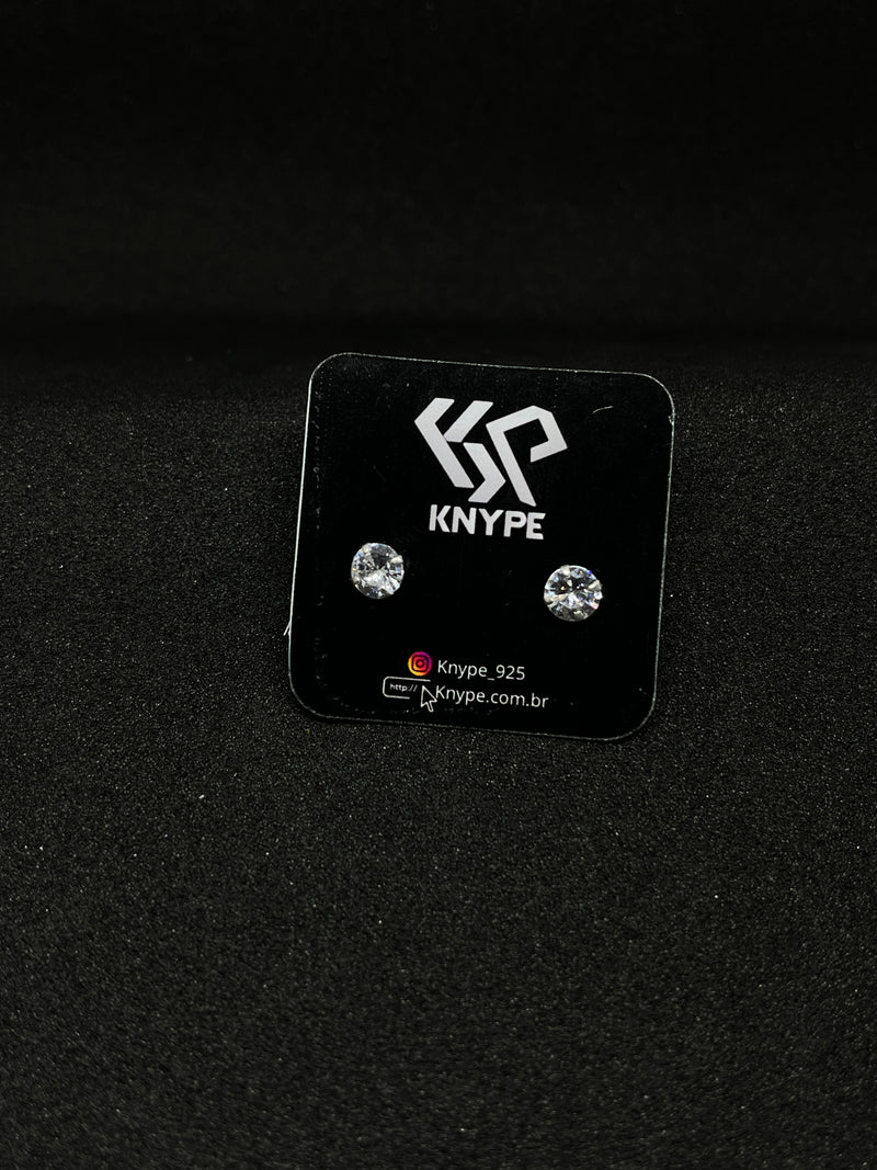 Par de Brincos De Prata 925 Redondo 6mm