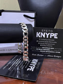 Pulseira 3x1 Fígaro 13mm 21cm Fecho Gaveta  Em Prata 925 Legítima + Flanela Mágica