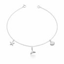 Tornozeleira Feminina Fundo do Mar Em Prata 925 Legítima + Flanela Mágica