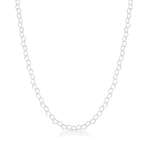 Tornozeleira Feminina Elo Coração  Em Prata 925 Legítima + Flanela Mágica