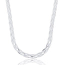 Colar Feminino Trançado Elegance 4 Fios 40cm Em Prata 925 Legítima